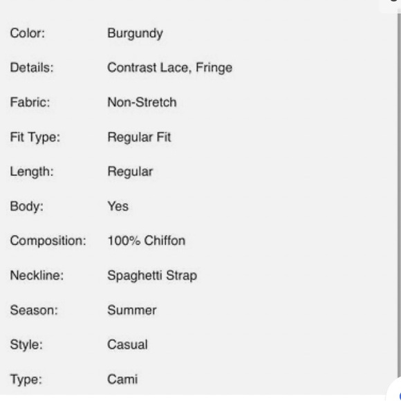 Lace Crochet Trim Tassel Tie Cami Top - Picture 4 of 4